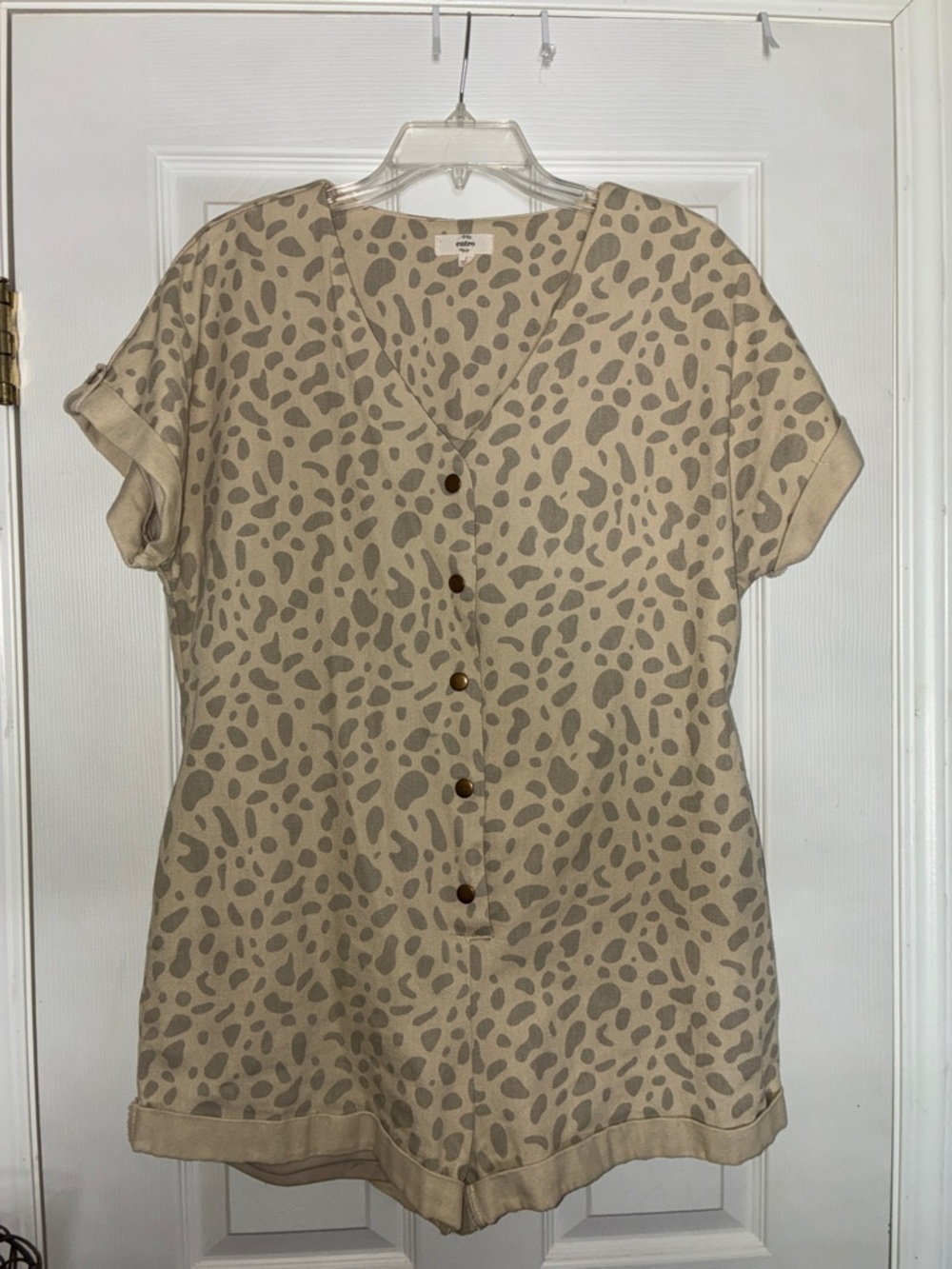 Entry Beige Leopard Print Jumpsuit